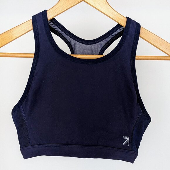 NEW BALANCE x J.CREW Mesh-back Sports Bra Crop Top Navy Women's Medium - Picture 1 of 7